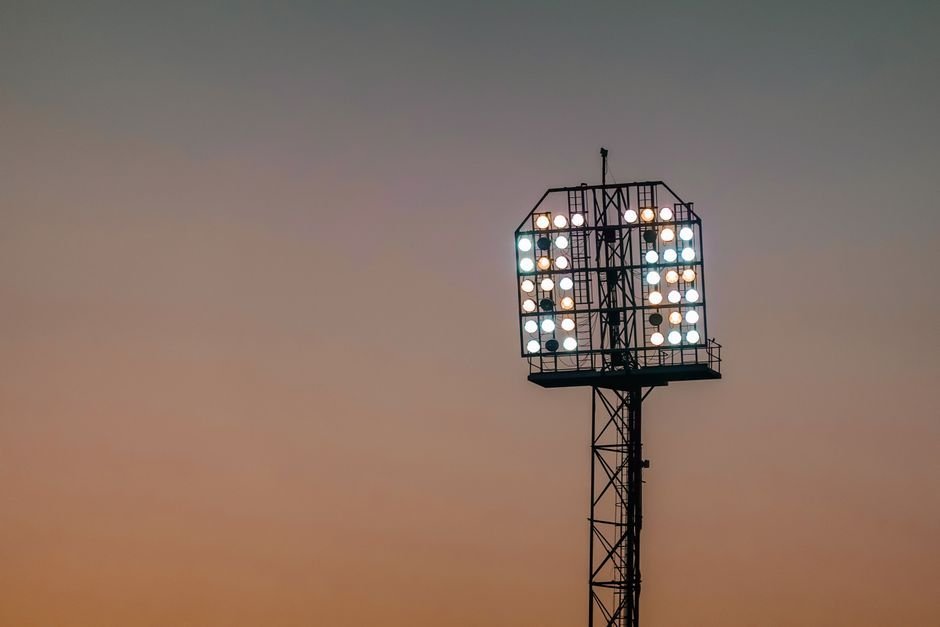 Stadium lit with LumenForge fixtures